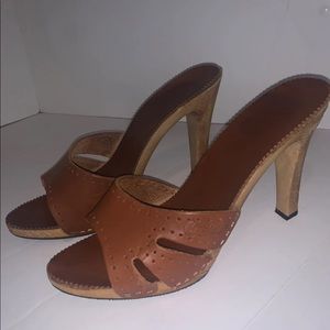 Candies El Greco Wood Grain Resin Heels 8